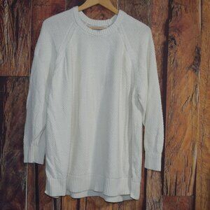 OLD NAVY Women's sz XXL Oversized Off-White Stitched Sweater - EXCELLENT